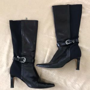 Brighton Black Leather/Fabric Boots
